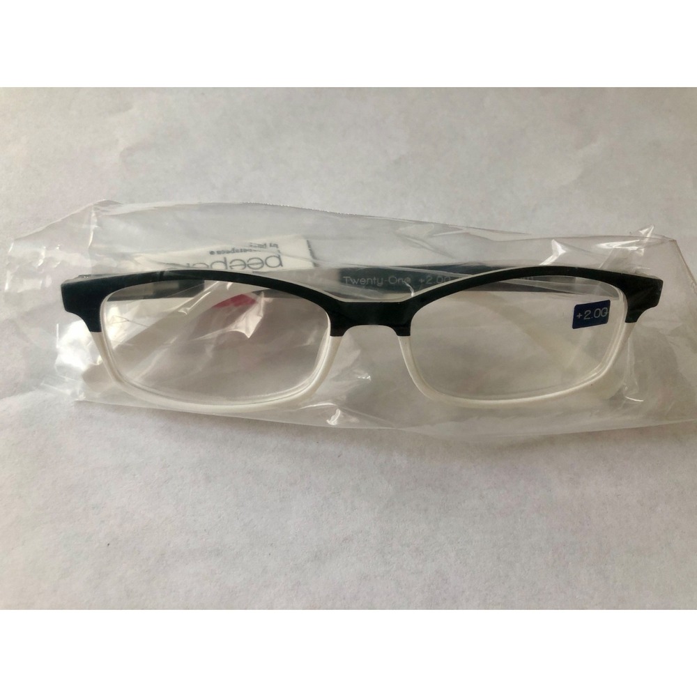 NEW Black & White Peepers Style Twenty-One Reading Glasses+2.00